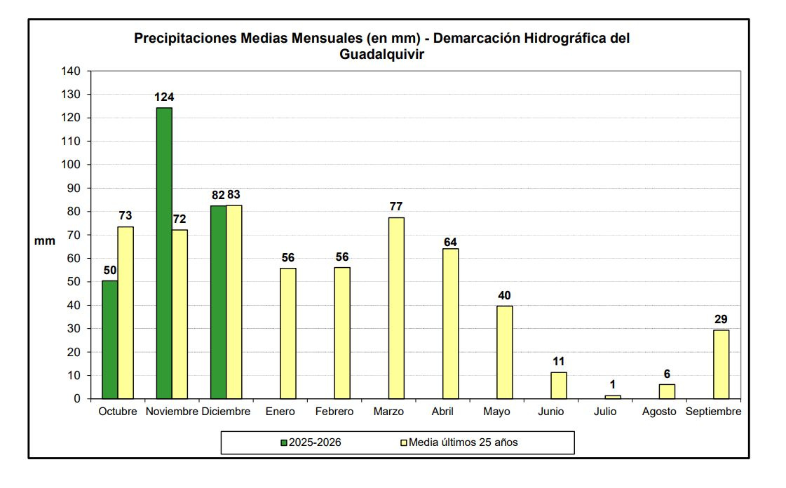El primer trimestre del año hidrológico se cerró en la Cuenca con lluvias por encima de la media histórica y la Regulación General al 36,5%