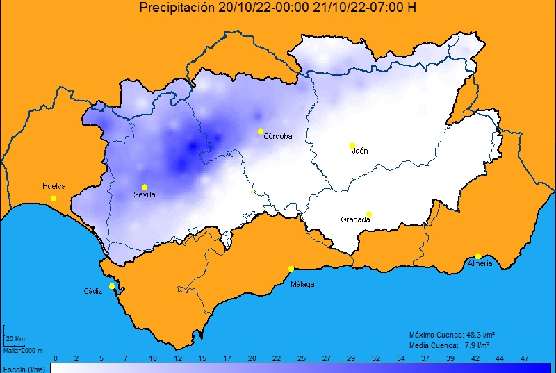 Las lluvias de las últimas horas dejan más de 35 litros/m2 en los pluviómetros de nuestra Comunidad