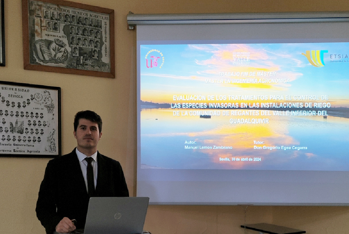 Nuestro ingeniero Manuel Lemos presenta su trabajo fin de Máster, una investigación sobre la eficacia de los tratamientos contra las especies invasoras